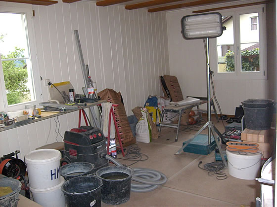 Wohnzimmer während dem Bau